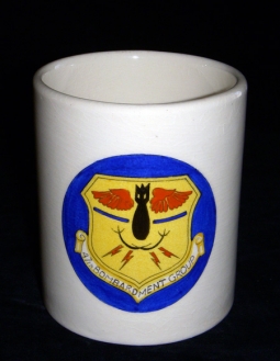 Circa 1950 US Air Force 47th Bombardment Group Hand Enameled Mug with Maker Mark