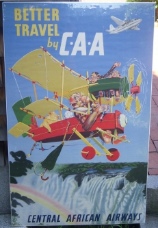 Wonderful & Humorous Circa 1950 Travel or Promotional Poster for Central African Airways (CAA)
