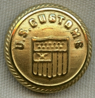 1920's - 1930's United States Customs Uniform Button Cover in Excellent Condition