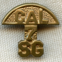Scarce 1920's 7th Regiment, California (CAL) State Guard Enlisted Man Collar Insignia