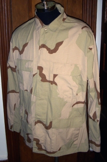 Mint Unwashed 2003 Dated Iraq War 3-Color Camo Desert Jacket Size Large Long