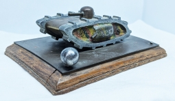 Great WWI Miniature Trench Art Model Tank in camouflaged Aluminum & other Metals