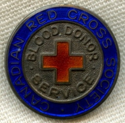 Numbered WWI Canadian Red Cross Society Blood Donor Service Member Badge