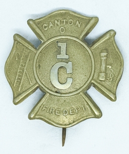 Canton Ohio Fire Dept. Badge for the City's First Steam Fire Engine: Canton No. 1