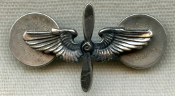 Rare WWII CAP (Civil Air Patrol) Winged Propeller Collar Insignia in Sterling