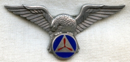 Sterling WWII US Civil Air Patrol (CAP) Pilot Wing by Robbins Co.