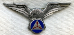 Sterling WWII US Civil Air Patrol (CAP) Pilot Wing by Robbins Co. in Nice Condition