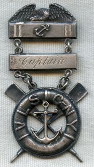 Wonderful 1880's Volunteer Life Saving Corps - New York - Captain's Suspension Badge