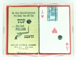 Great 1950's Arizona Advertising "Bullet Hole" Playing Cards in Original Box