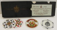 Beautiful Ca. 1924 Orient Line Australia Boxed Double Deck, Round Playing Cards. Excellent Condition