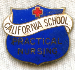 1930s-1940s California School of Practical Nursing Graduation Pin