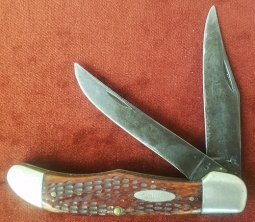Nice Old 1940's CASE XX Large Folding Knife Model 6265 SAB w/ Red Bone Handle