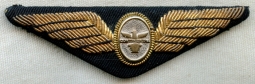 ca 1959 - 1967 Continental Air Services Inc CASI 1st Officer Wing in Bullion Early Pin-Back