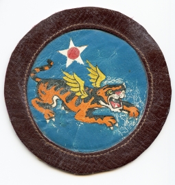 Classic Hand Painted Early WWII CATF China Air Task Force Leather Shoulder Patch for wear on A-2 Fli