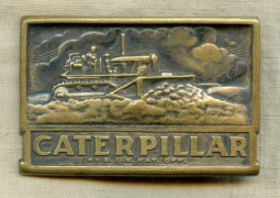 Great Early 1950's Caterpillar Earth Mover Promotional Beltbuckle