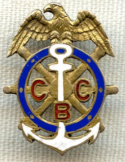 BEING RESEARCHED -1900s-20s(?) Nautical Organization Lapel Pin CCB? CBC? - NOT FOR SALE UNTIL IDed
