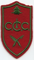 1930's Civilian Conservation Corps Clerk Rate Patch. Green on Red w/ Manufacturer Error.