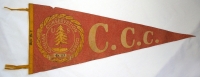 Rare 1930s CCC Civilian Conservation Corps Co #117 Silk Screened Felt Pennant Banner