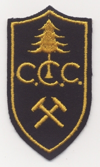 1930s Civilian Conservation Corps Mechanic Rate Patch, Yellow on Black