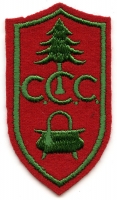 1930s Civilian Conservation Corps Cook Rate Patch, Green on Red