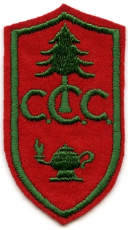 1930s Civilian Conservation Corp Education Rate Patch, Green on Red