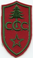 1930's Civilian Conservation Corps Field Leader Rate Patch. Green on Red