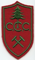 1930's Civilian Conservation Corps Mechanic Rate Patch. Green on Red