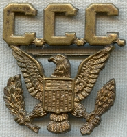 1930's Civilian Conservation Corps Overseas Cap Badge