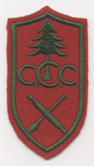 1930s Civilian Conservation Corps Baker Rate Patch, Green on Red.