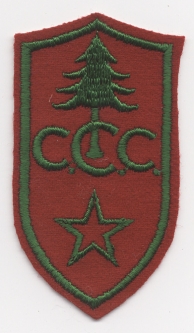 1930s Civilian Conservation Corps Field Leader Rate Patch, Green on Red.