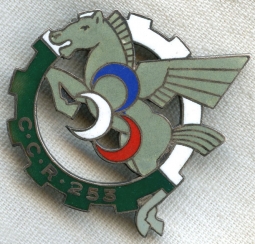 Late 1950s French Badge for 253e CCR Compagnie de Circulation Routiere (Company of Road Traffic)