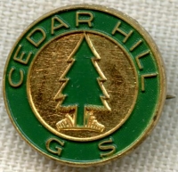 1950's Girl Scout Camp Cedar Hill Lapel Pin, Waltham Mass.