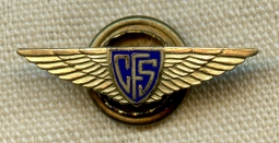 Extremely Rare Ca 1918 Curtiss Flying School Lapel Pin for Graduate or Instructor