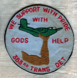 Rare Variant Late 1960s US Army 383rd Transportation Detachment Pocket Patch