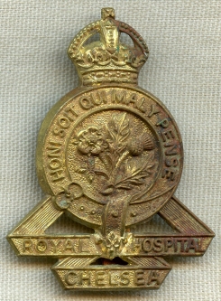 WWII British Military Hat Badge from the Royal Hospital Chelsea, London