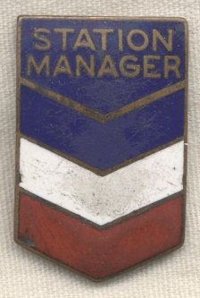 1940's Chevron Station Manager's Lapel Badge