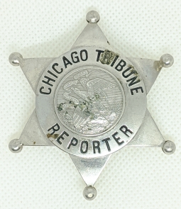 Great 1950's Chicago Tribune Reporter Police Lines Badge by C. H. Hanson.