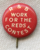 1920s Missionary Fundraising "Reds and Blues Contest" Pin from Chicago Area