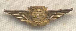 2nd Type WWII era Civil Aeronautics Adm. 5 Year Service Pin in 10K Gold by Whitehead & Hoag