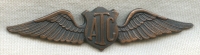 Beautiful WWII Civilian ATC (Air Transport Command) Co-Pilot Wing in Bronze