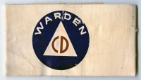 Great Early WWII Civil Defense Air Raid Warden Arm Band