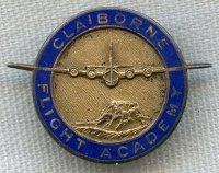 Beautiful WWII Claiborne Flight Academy Badge in Sterling Silver Echeverria Field in Wickenburg, AZ