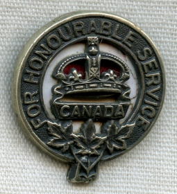 1917 (WWI) Numbered Canadian "For Honourable Service" Army Class C Badge