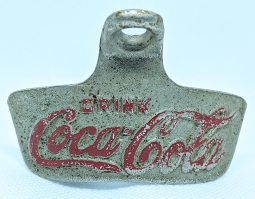 Iconic 1950's Coca Cola Wall Opener in Nickel Plated Cast Iron