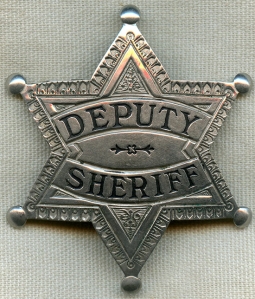 Wonderful Old West 1880's - 90's Colorado 'Stock' Deputy Sheriff Badge with Early Maker's Mark