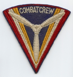 Scarce WWII USAAF Combat Crew Patch Variant Embroidered on Felt