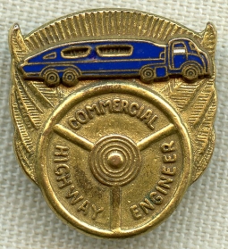 1950's - 60's Auto Transport Commercial Highway Engineer Truck Driver Lapel Pin