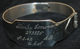 Unique WWII USN ID Bracelet of Chief Petty Officer 2nd Class Stanley Comora