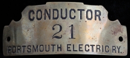 Wonderful & Extremely Rare Ca. 1900 Portsmouth, NH Electric Railway Conductor #21