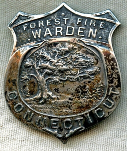 Beautiful 1920's Connecticut Forest Fire Warden Badge by Whitehead & Hoag